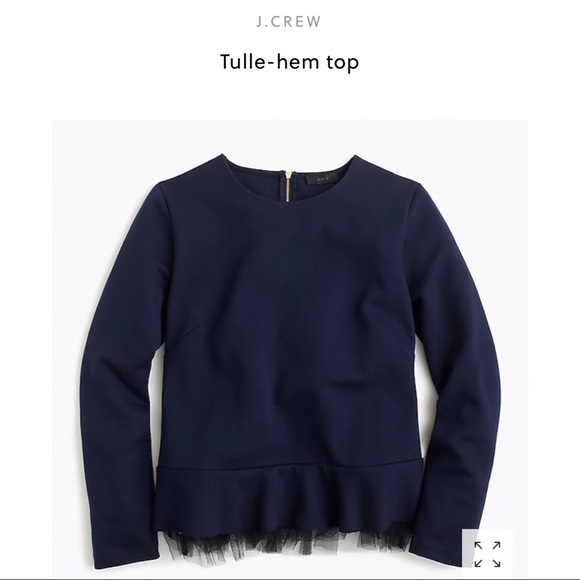 J. Crew Tulle-hem Top (Gray) - Picture 2 of 8